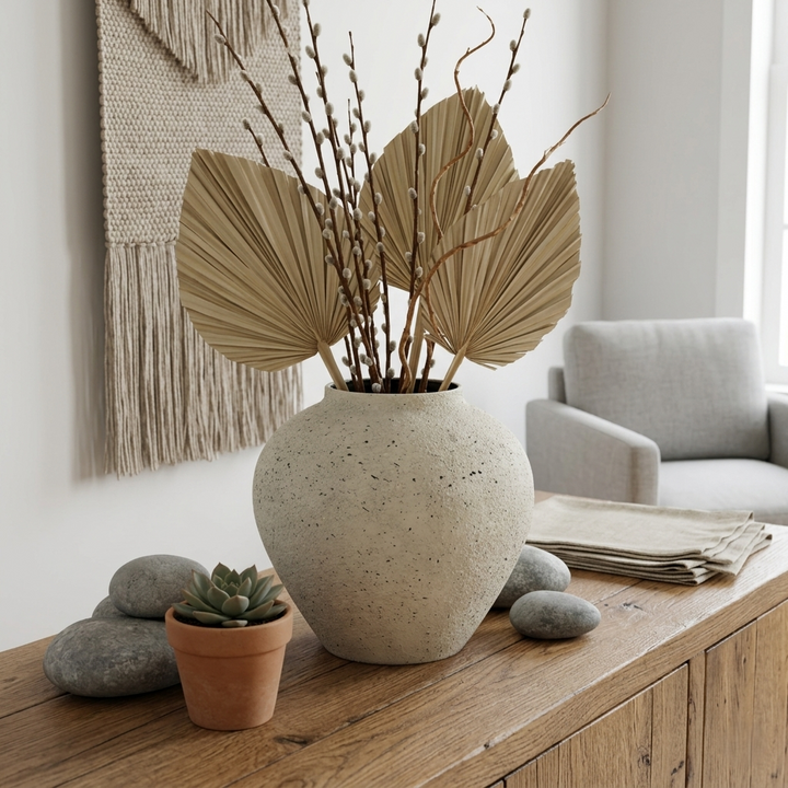 6245 - Tsaura Rustic White Tall Vase
