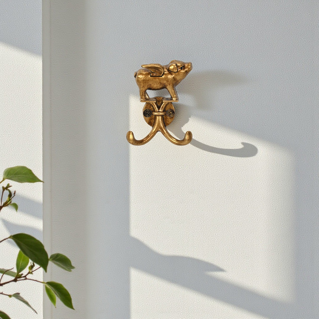 6249GD - Pecara Flying Pig Wall Hook