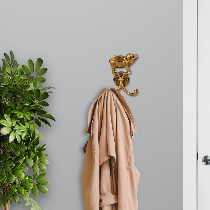 6249GD - Pecara Flying Pig Wall Hook