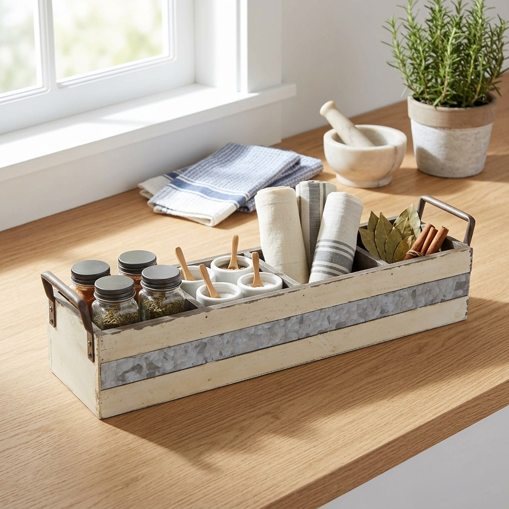 FP-3879W - Reid Off White 4 Slot Caddy