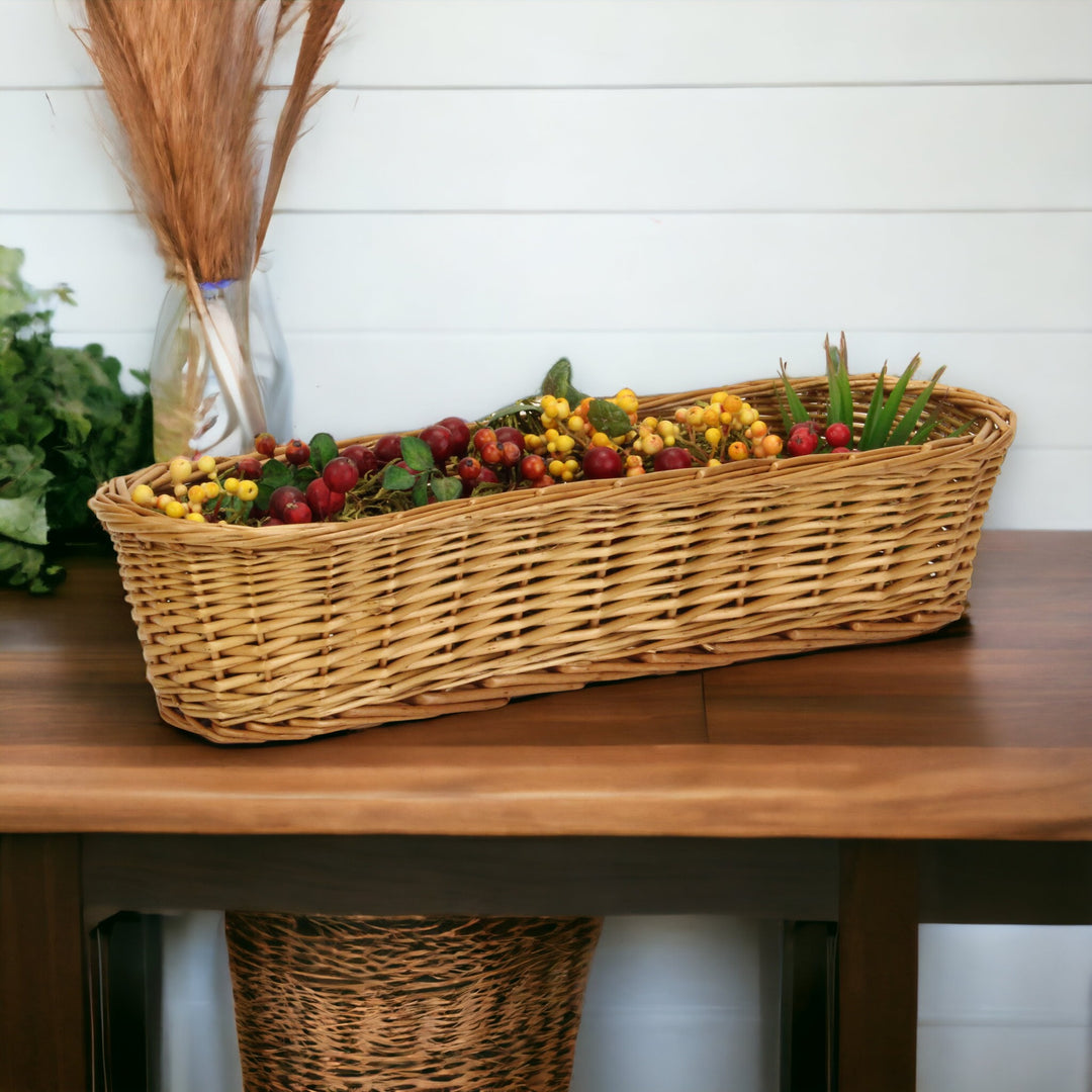 UW-38374-19SL - Panarium Medium Brown Willow Bread Basket