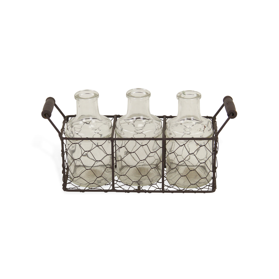 15S003BR - Teska 3 Jar & Wire Basket