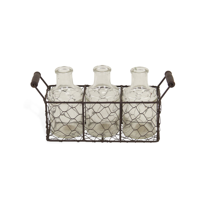 15S003BR - Teska 3 Jar & Wire Basket