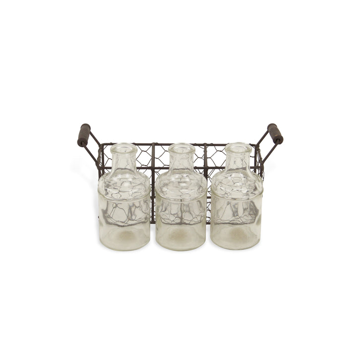 15S003BR - Teska 3 Jar & Wire Basket