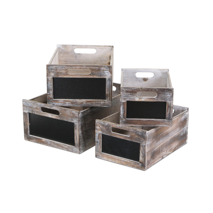 FP-3766-4 - Cyprian Wood & Chalkboard Crates