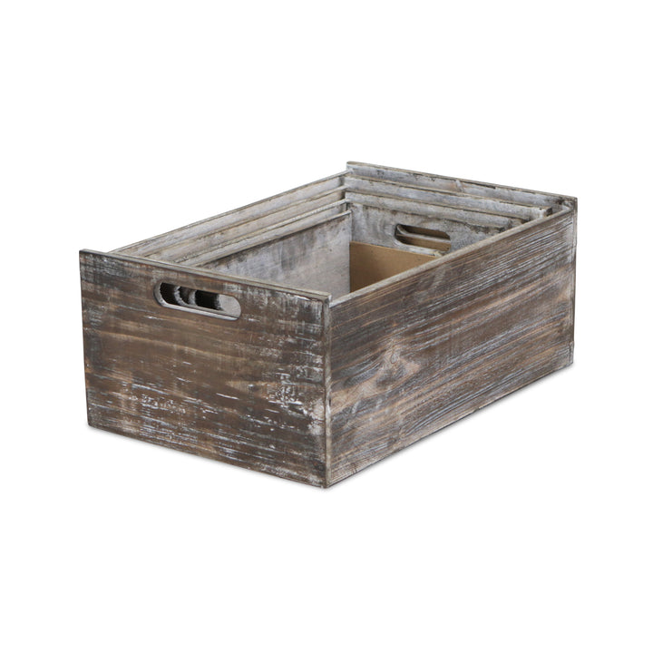 FP-3766-4 - Cyprian Wood & Chalkboard Crates