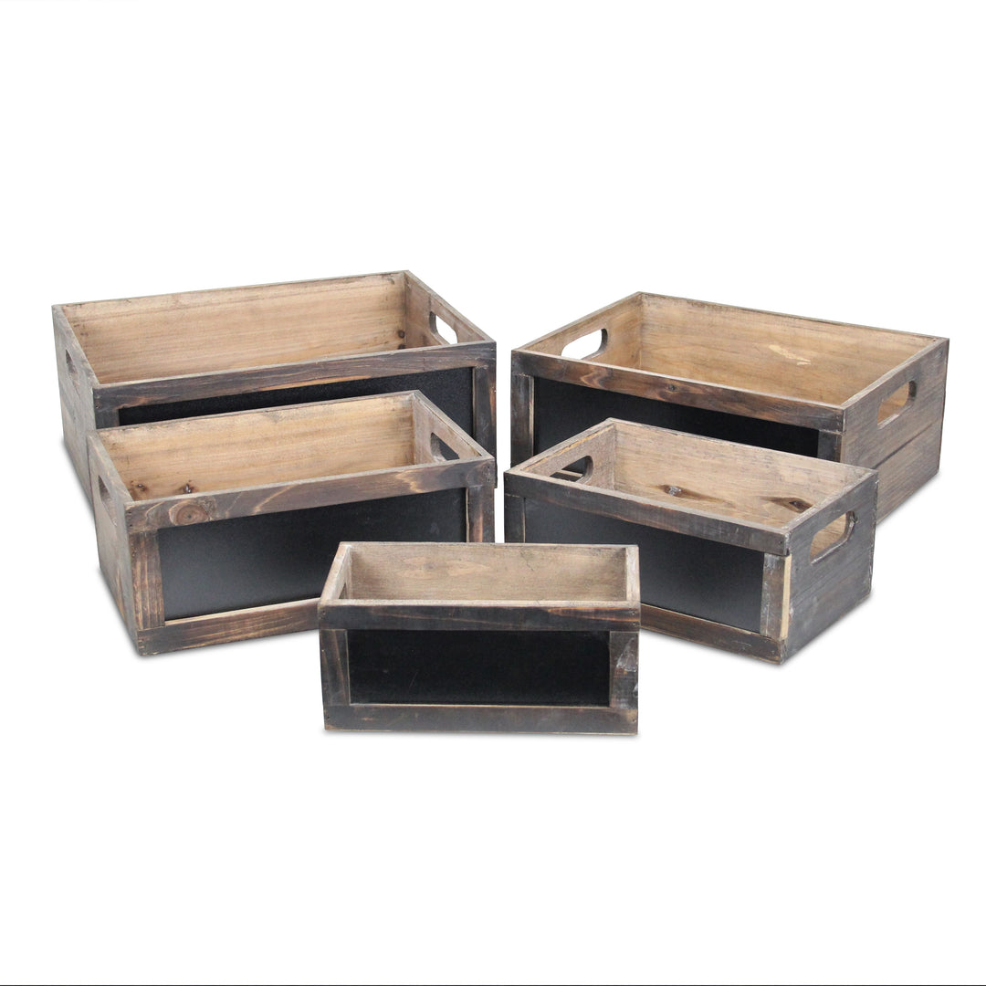 FP-4264-5 - Vale Wood & Chalkboard Crates